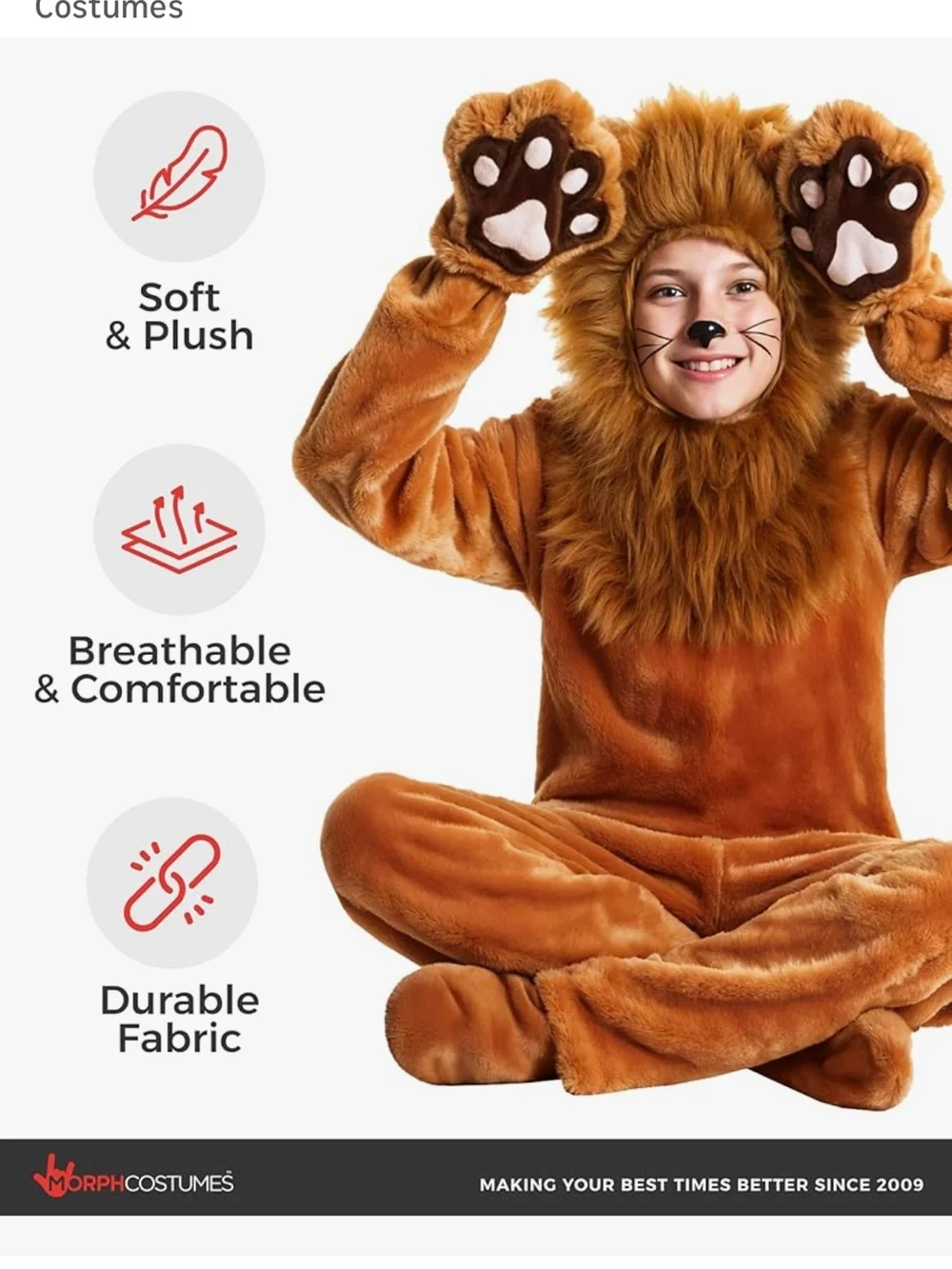 NWT Morph Deluxe Lion Costume size Large